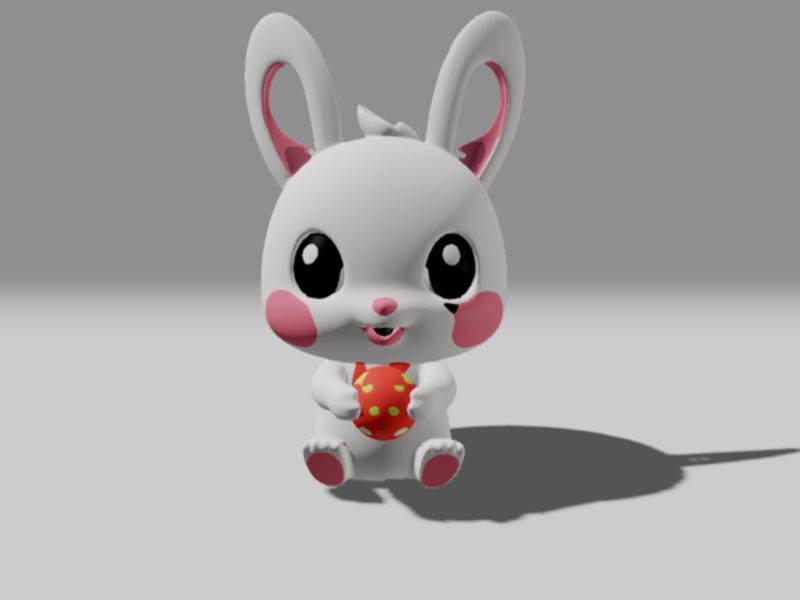 Sweet Easter bunny also suitable for coloring
