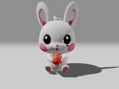 Sweet Easter bunny also suitable for coloring