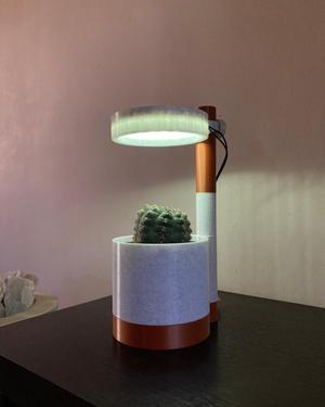 flower pot with LED lamp