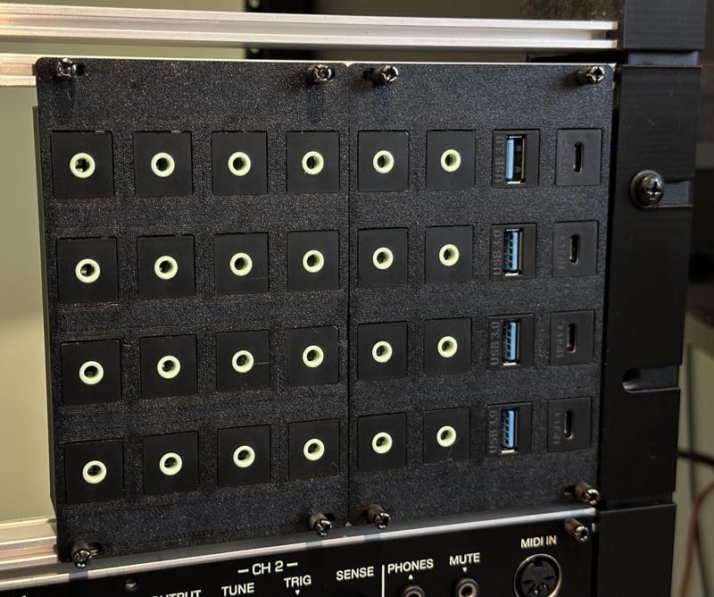 Eurorack Patchbay / Pass Through Panel using Keystone Jacks
