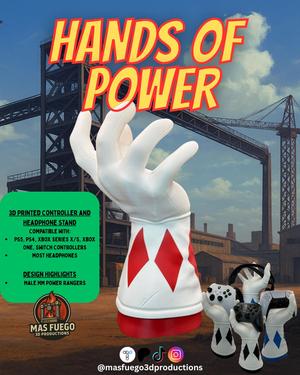 Red Black Blue Ranger Gaming Stand - Hands of Power - Mas Fuego 3D Productions