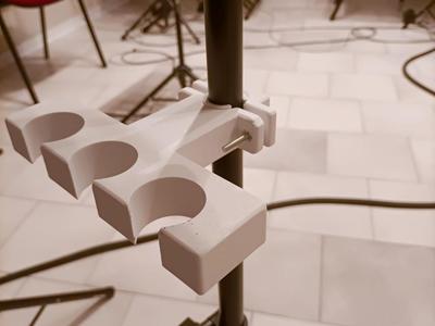 Three-Microphone Holder for Music Stand