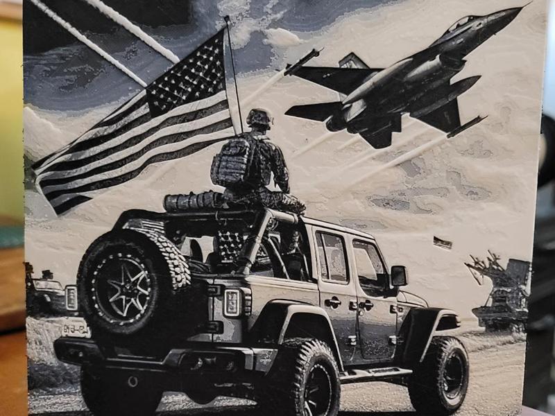 Patriotic Jeep Hueforge
