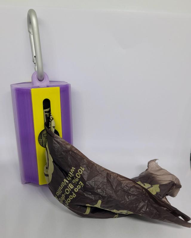 Dog poop bag box with hinge