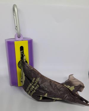 Dog poop bag box with hinge
