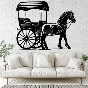 Carriage 2D Wall Art/Window Art - Digital STL & SVG File for 3D Printing or Laser Cutting