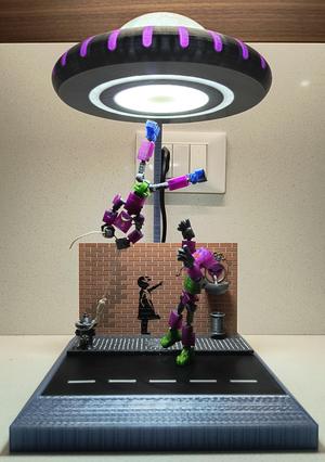 Ufo Abduction Diorama Lamp