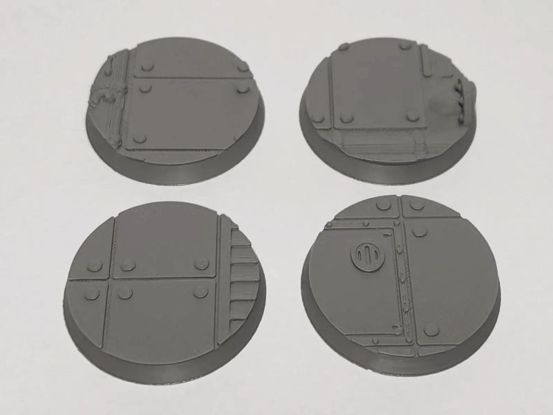 32mm Miniature Model Bases - Industrial - Pack 4