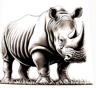 Hueforge realistic rhino