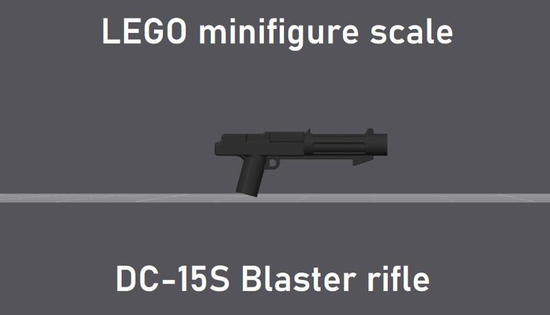 LEGO Minifigure scale StarWars DC-15S blaster rifle