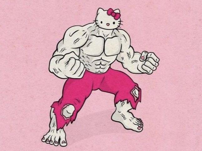 Hulking Hello Kitty Banner