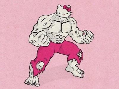 Hulking Hello Kitty Banner
