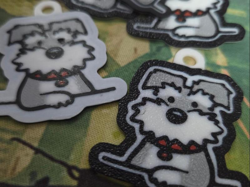 Multicolor Mini Schnauzer Keychain