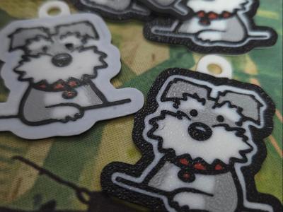 Multicolor Mini Schnauzer Keychain