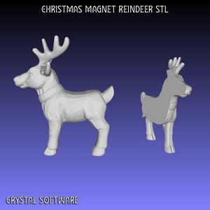 Christmas Reindeer Refrigerator Magnet 3D Printable Digital STL File