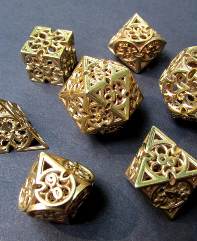 Gothic Rosette Dice Set with Decader