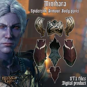 Fantasy Minthara Spidersilk Body Armor Baldurs Gate 3 STL