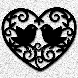 lovebirds wall art bird wall decor heart decoration