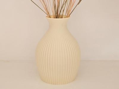 Elegant Ribbed Vase 