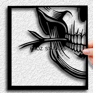 Piece 3 of 4 of HUGE Gothic Skull with Rose Halloween Wall Art
