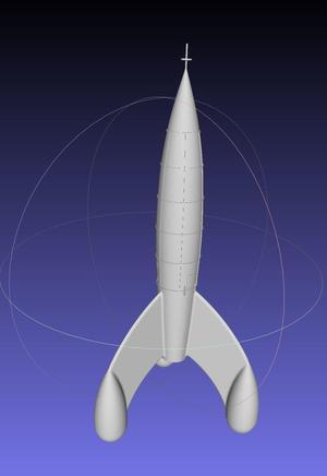Tintin  Destination Moon Rocket Detailed Printable Model