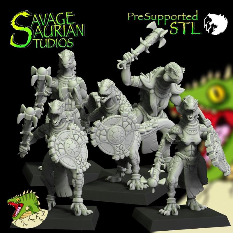 Aztolanni Iguanisaur Female Club Warriors - Lizardmen