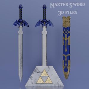Master Sword and sheath 3d files with stand