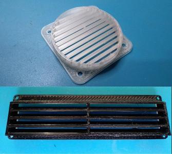 Cabinet vents 60mm Fan and Rectangular vent, slanted to prevent rain