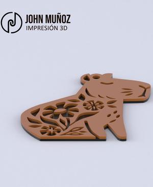 Capybara Keychain Floral Design