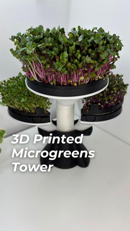 Modular Microgreens Tower - Nature-Inspired 3D-Printed Vertical Growing System