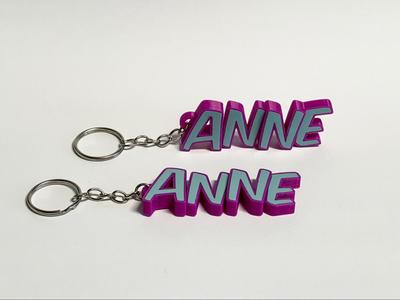 Lovely keychain with the name ANNE