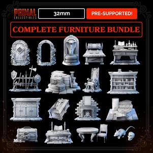 17 miniatures - 32mm - Complete furniture RPG base game - MASTERS OF DUNGEONS QUEST
