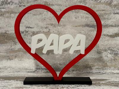 Father's Day Heart with Inscription in 3D