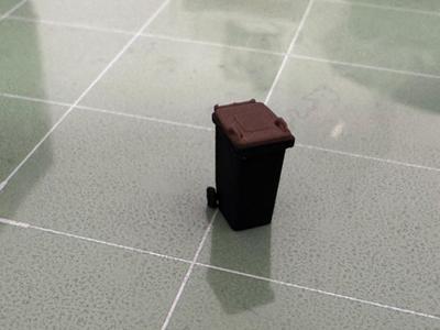 Plastic waste bin H0 1:87