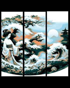 An artists depiction of the Oceans of Japan - Set in Bookmarks