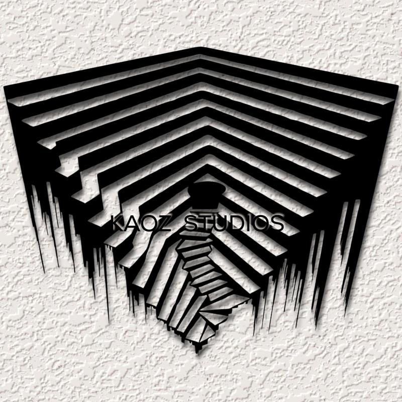 optical illusion wall art stairs wall decor distorted decoration