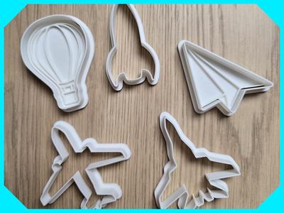 Vehicles Plane Playdoh Stamp Cookie Cutter Rocket