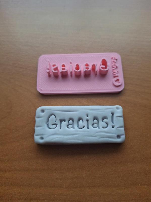 Gracias clay stamp for polymer clay
