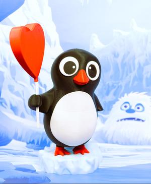 Penguin Love Figurine - Adorable 3D Decor