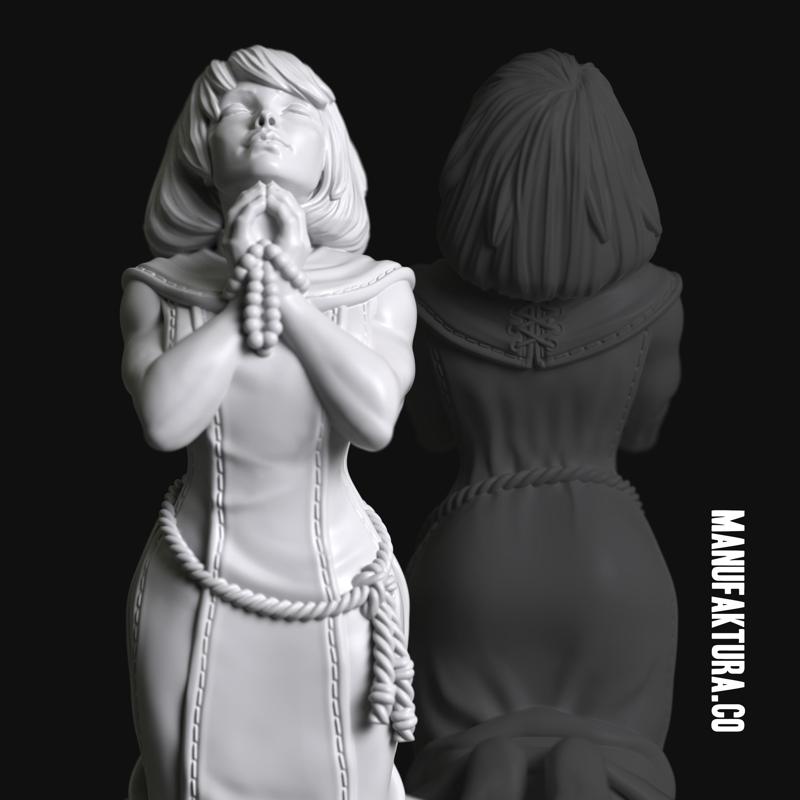 Devotion Series 04a - Kneeling Gene-enhanced Female Battle Sister Praying