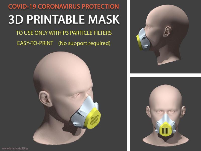 COVID-19 MASK (Easy-to-print, no support, filter required)