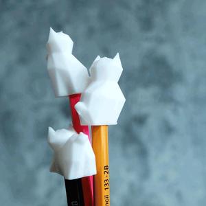 pencil topper doll fancy low poly cat