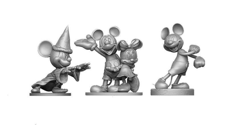 MICKEY MOUSE 3 OPTIONS FOR 3D PRINT STL