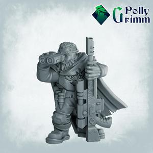 Sci-fi tabletop miniature. Galaxy Dwarves set. Scout, sniper, military, soldier