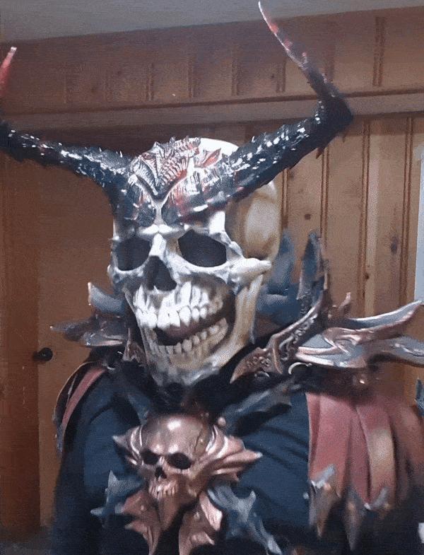 demon skull mask, lights up