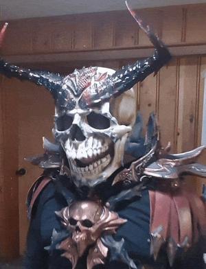 demon skull mask, lights up