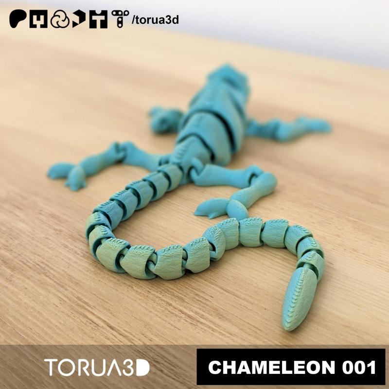 Articulated Chameleon 001 - STL File - Reptile 