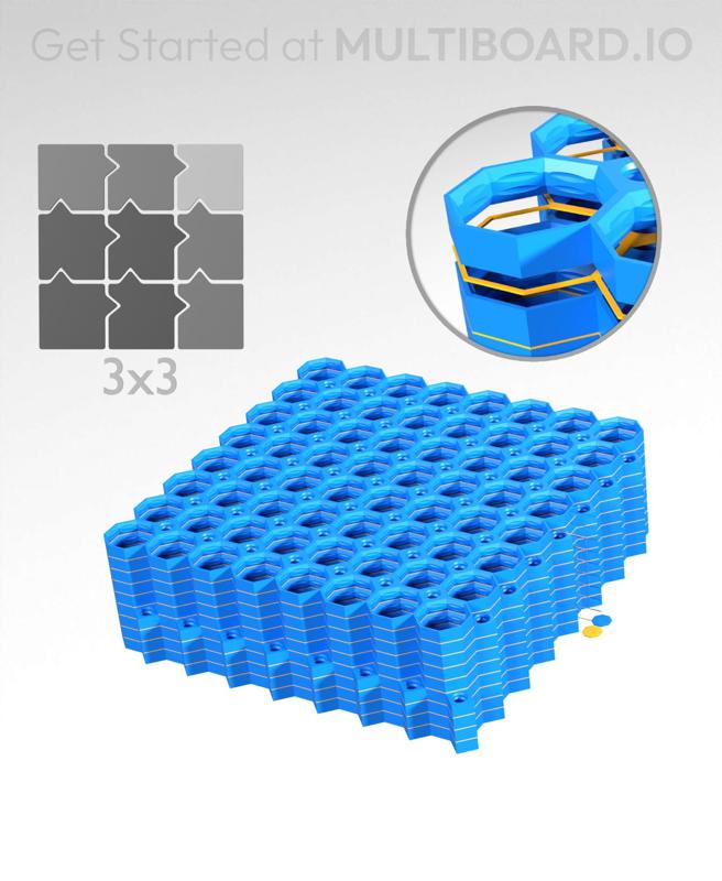 8x8 Tiles - 3x3 Board - Multi-Material Stack