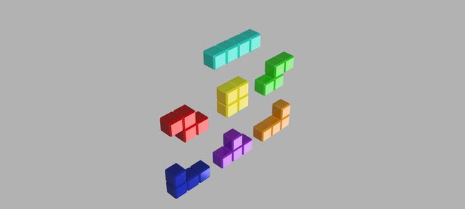 Tetris Shapes - Fridge Magnet