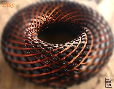 Rodin Coil Torus .STL 180mm. x 56mm. Diameter Coil | iToroid Vortex Wave Field Generator | PEMF Coil 2 x 24 groves